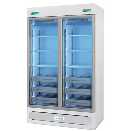Frigorifero per farmaci a due temperature Fiocchetti Medika 600 2T con porte in vetro